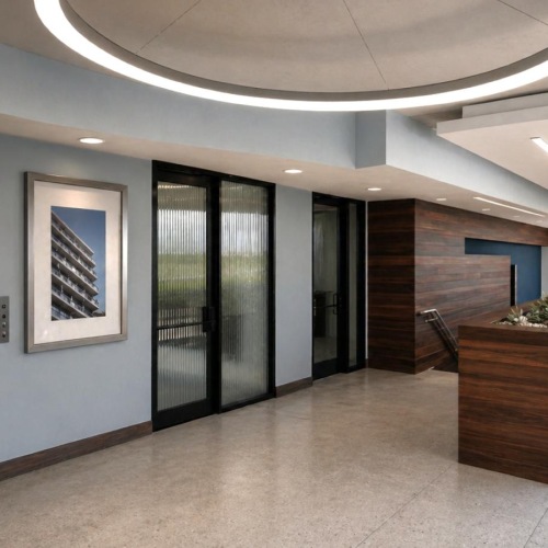 a room with elevators